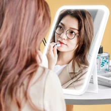 New style pocket ipad shape dimmable desktop folding travel lighted mini led portable make up mirror with led light