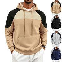 Nouvelle Veste à Capuche Décontractée Homme Grande Taille Tendance Automne Hiver, Style Color-Blocking, Streetwear Personnalisable avec Logo