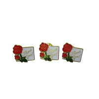 Épinglette personnalisée en métal doré émaillé rigide, motif rose, pour chapeau, vêtements, sac, veste