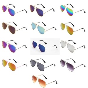 Cổ điển khung vàng trẻ em Kính mát với UV400 ống kính Dazzle thời trang màu phim thủy ngân Kính mát cho trẻ em - Product Image 6