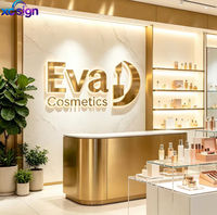 Enseigne publicitaire/de décoration murale en acier inoxydable avec logo personnalisé rétroéclairé 3D, LED IP65, transformateur, prise murale, pour boutiques, mariages, bâtiments