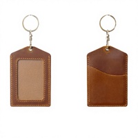 Dompet Kartu Kredit Minimalis Tipis Kulit Asli dengan Ritsleting, Tempat Kartu Vintage untuk Saku Depan