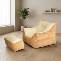 Canapé paresseux compact en mousse à mémoire de forme pour adulte, fauteuil pouf convertible avec chaise longue, emballé sous vide