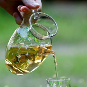 High Borosilicate Glass Teapot 300ml Flower Pattern Heat Resistant For Kung Fu <b>Tea</b> <b>Set</b> - Product Image 4