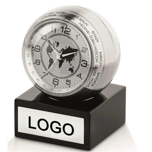 Chất Lượng Cao Thế Giới Thời Gian Đồng Hồ Reloj Với Pha Lê Cơ Sở Văn Phòng Nhà Kim Loại Thạch Anh Bàn Đồng Hồ - Product Image 2