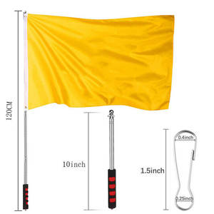 新製品卸売高品質スポーツ広告格納式ポータブルステンレス鋼伸縮式ツアーガイド旗竿 - Product Image 6