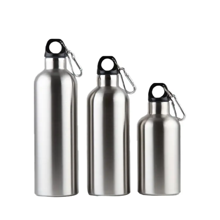 promotional custom colorful reusable 20 Oz aqua metal aluminum sports drink flask 500ml 750ml with carabiner cover