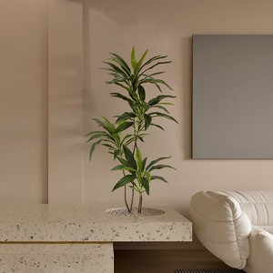 Moderna pianta artificiale sempreverde per interni 90cm/180cm finto velluto verde in vaso in legno brasiliano simulato decorazione d'interni-149 - Product Image 4