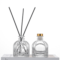Botol Diffuser kaca ukir Vintage 100ml 250ml, untuk botol Diffuser buluh kaca aromaterapi mewah dengan sumbat