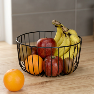 Round Metal Fruit <b>Basket</b> Iron <b>Wire</b> <b>Storage</b> Container Kitchen Minimalist Design Durable Standing Type 33x15x85cm - Product Image 3
