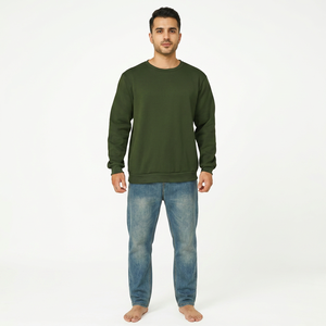 Sudadera de Algodón 100% para Hombre, Cuello Redondo, Tejido de Punto, Invierno 2026, Servicio OEM y ODM Personalizado del Fabricante - Product Image 1
