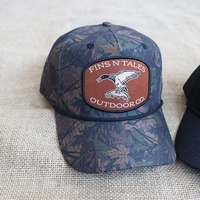 Gorra de Béisbol Estructurada de 5 Paneles con Parche de Cuero Personalizado de Alta Calidad, Gorra de Camuflaje con Cuerda para Caza, Pesca y Actividades al Aire Libre para Hombre