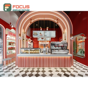 Étagère de présentation de produits de café haute en bois à lattes, pour condiments et produits de torréfaction - Product Image 4