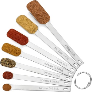 Juego de Cucharas Medidoras Reutilizables de Acero Inoxidable, Ecológicas, Libres de BPA, 6 Cucharas Rectangulares, Cucharas de Té, Cucharas de Sopa, Mango Largo, Diseño Clásico - Product Image 3