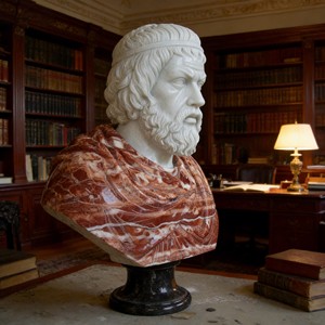 Busto <span class=keywords><strong>Romano</strong></span> de Mármol Antiguo de Tamaño Real, Escultura de Cabeza Multicolor para <span class=keywords><strong>Museo</strong></span> - Product Image 2