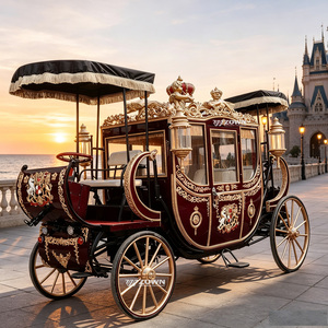 Chariot de princesse royal décoratif haut de gamme, structure robuste à 4 roues, pour cérémonie de mariage, location pour parc d'attractions - Product Image 1