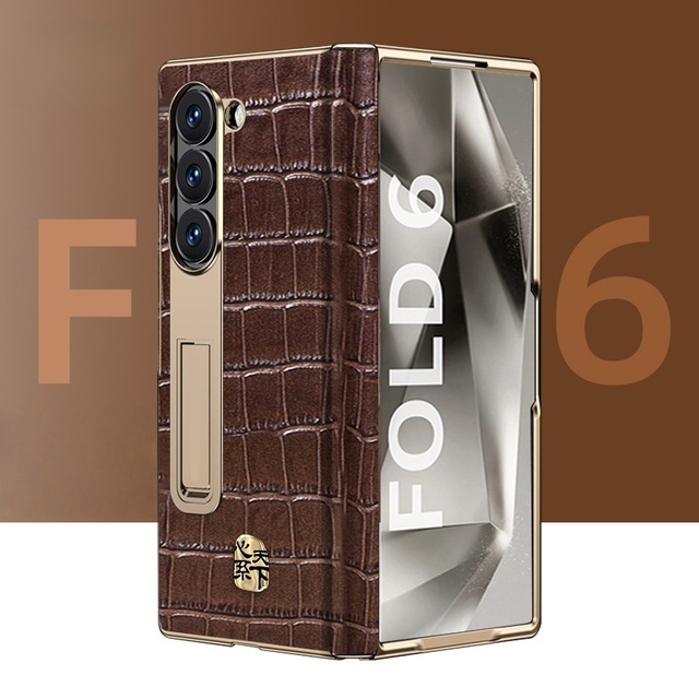 For Samsung Z Fold 7 Phone case Electroplated crocodile Pattern Hinge Protective Cover Suitable for Samsung Z Fold 6 5 4 3