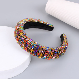 Diadema de diamantes de imitación Hua Liyu para mujer, accesorio para el cabello con cadena de metal y esponja, diseño exagerado y llamativo, tocado de moda - Product Image 2