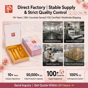 กล่องของขวัญเครื่องสำอางรูปทรงหนังสือแม่เหล็ก OEM ODM FSC ISO SGS ช่องเสียบสีทองที่กำหนดเอง500 - Product Image 6