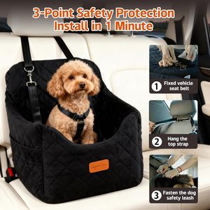 Asiento Elevador para Perros SageeGlow para Mascotas Pequeñas y Medianas de hasta 35 Libras, Terciopelo Negro - Product Image 3