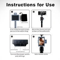 Mini Moniteur Selfie HD en Plastique pour Téléphone, Réglage de la Luminosité, Rechargeable, Conception Flexible à Clipser, Projection d'Écran Sans Fil OEM D11