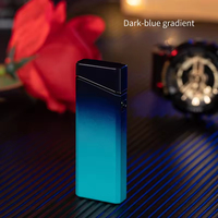 Briquet électronique portable en métal de haute qualité, briquet à double arc coupe-vent dégradé pour fumer