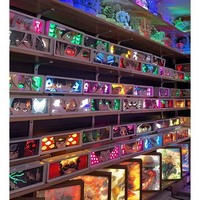 159 modèles de lampes d'ambiance LED RVB colorées pour chambre à coucher, alimentées par piles, avec affiches d'anime et dessins animés, en papier découpé 3D et impression par découpe
