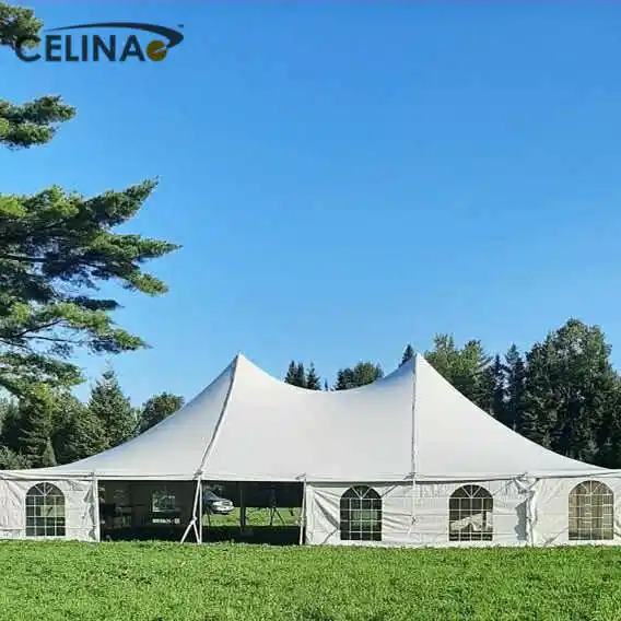 Celina 12mx 18M Grote Outdoor Waterdichte Aluminium Paal Tent Bruiloft Hoge Piek Frame Luxe Bruiloft Hele Seizoen Tent