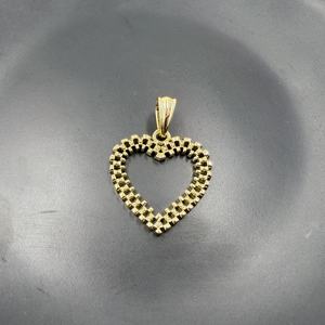 Colgante Clásico de Cobre con Baño de Oro de 14k en Forma de Corazón Hueco para Mujer, Accesorio de Moda Elegante - Product Image 6