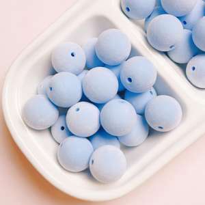 2025 usine dernière 16mm flocage crème acrylique perles Offre Spéciale bricolage téléphone portable chaîne porte-clés matériel plastique et Lucite perles - Product Image 6