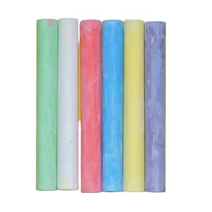 12pcs packing school blackboard non toxic white dustless bright 12 sticks color chalk box cn oem customized color calcium sulphate