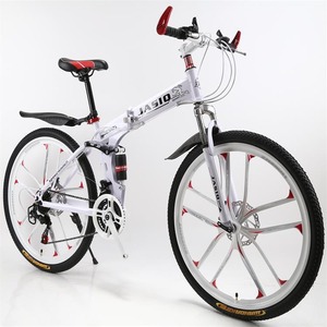 Bicicletta Pieghevole da Montagna 26 Pollici con Telaio in Acciaio al Carbonio, Unisex, Sospensione Anteriore, Ammortizzazione, Doppi Freni a Disco - Product Image 4