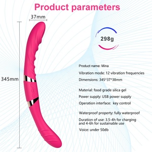 Tıbbi silikon yapay penis esnek lezbiyen çift uçlu vibratör çift taraflı Dildos kadınlar için titreşimli oyuncaklar kadın - Product Image 2