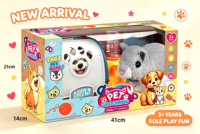 Jouet d'imitation pour animaux de compagnie : Écureuil en peluche électronique qui marche avec mini distributeur de nourriture et d'eau – Ensemble de jeu de rôle pour enfants sur l'élevage des animaux