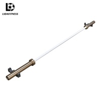 Barre de musculation EZ Curl en acier argentée et noire pour entraînement en salle de sport