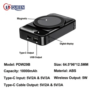 Banco de Energía Magnético Tipo C de 22.5W con Logotipo Personalizado al por Mayor, 10000mah 5000Mah con Cable, Banco de Energía Portátil de Carga Rápida para Teléfono - Product Image 2