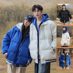 Chaqueta de Plumón Holgada para Hombre, Chaqueta Ligera de Invierno, Estilo Piloto, Resistente al Viento y al Agua, con Hombros Acolchados - Product Image 2