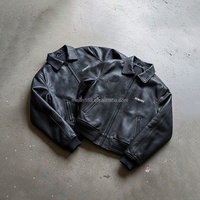 Vestes en cuir PU noir de qualité supérieure, design brodé personnalisé, streetwear tendance, coupe-vent, veste en cuir surdimensionnée pour hommes