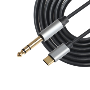 USB C TO AUX สเตอริโอ6.35mm ปลั๊กตัวผู้สายสัญญาณเสียงสำหรับโทรศัพท์แล็ปท็อปเครื่องขยายเสียงลำโพงหูฟัง AUX - Product Image 1