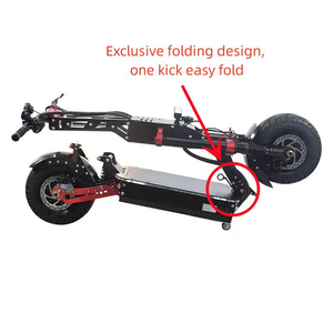 Long Distance Travel 80-300KM 13inch 14inch Fat Tire Off Road 72v Dual Motor 40ah 80ah 100ah Adult Foldable Electric Scooter - Product Image 3