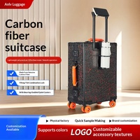 Valise entièrement en fibre de carbone, ultra-légère, avec roulettes, sensation premium, tissage sergé 3K, taille cabine 20 pouces, glisse exceptionnellement fluide