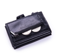 Dompet Kartu Multifungsi Tipis Kapasitas Besar Bahan Kulit PU Anti RFID Akses Mudah Model Pop Up dengan Kantong Koin