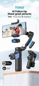 Stabilisateur de cardan à trois axes intelligent M03 avec suivi du visage par IA, anti-vibration, trépied, microphone sans fil et lumière d'appoint - Product Image 2