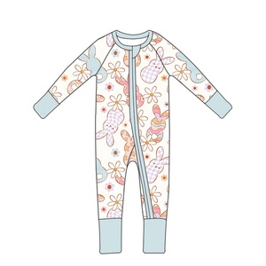 하이 퀄리티 부활절 인쇄 아동 의류 대나무 섬유 편안한 아기 의류 아기 롬퍼 세트 원피스 - Product Image 3