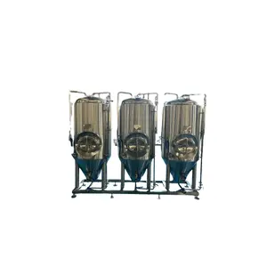 1000L 3 Vessels Brewhouse Beer Brewing Equipment Steam Heated Brew House And Fermenter