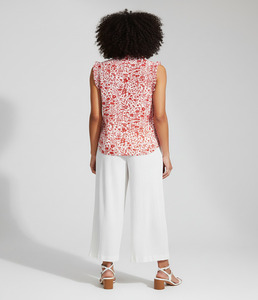 Blusa de Verano Retro para Mujer, Elegante, con Estampado Floral, Sin Mangas, Informal, Ligera, Transpirable, de Tela Cambray, Corte Holgado, para Uso Diario - Product Image 4
