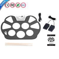 Tambour professionnel avec pédales, alimenté par un adaptateur secteur ou une batterie, ensemble de batterie électronique Portable