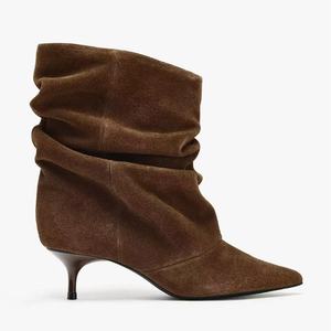 Stivali a punta con tacco medio da donna, stile europeo e americano, in camoscio, nuovi arrivi autunno 2026 - Product Image 2