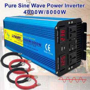 Convertisseur de courant pur sinus 12V Lvyuan, <span class=keywords><strong>puissance</strong></span> continue 4000 watts, convertisseur de courant 48V 4Kw-8Kw, onde sinusoïdale pure avec prise multiple - Product Image 4
