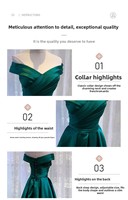 Robe de soirée longue vert grande taille en satin, épaules dénudées, pour bal et fête